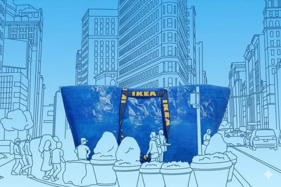 IKEA FRAKTA Large Blue Shopping Bag | 19 Gallon Reusable Tote | Heavy Duty Storage Bag