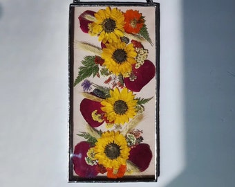 Pressed Floral Stained Glass Suncatcher
