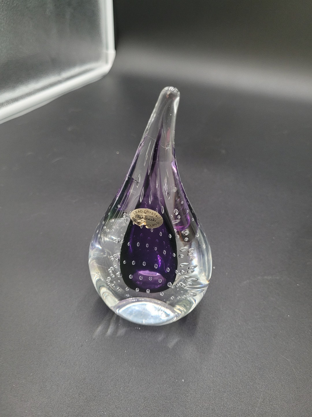 Adam Jablonski Tear Drop Art Glass Paperweight Etsy
