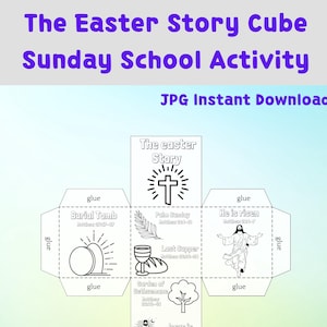 The Easter Story Cube kids craft Bible craft Christian Sunday school curriculum Bible story Jesus Story
