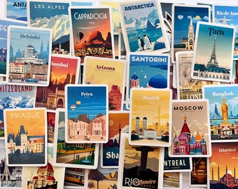 World Famous City Stickers Architecture Travel Scenery DIY Toy Gift Graffiti Decal for Phone Luggage Laptop Scrapbook Waterproof