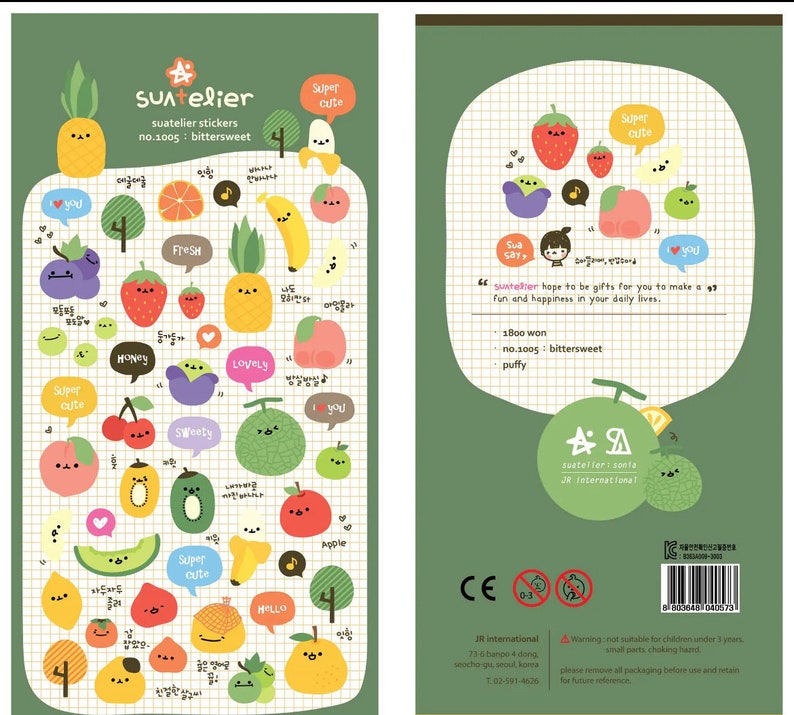 korea-imported-korean-word-cute-fruit-and-vegetable-stickers-1-sheet