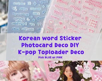 Korean Word Stickers: Kpop Photocard Toploader Decoration