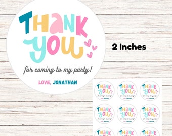 Personalized Birthday Sticker, Goody Bag Stickers, Thank you Stickers for Kids Birthday, Kids Birthday Stickers