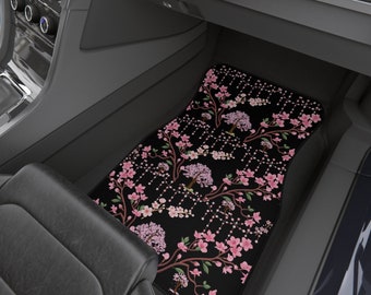 Cherry Blossom Trees Car Mats(Set of 4)Cute Pink Floral Car Decal,Birthday Gift For Her,Marriage Gift For Her,Graduation Gfit For Daughter,