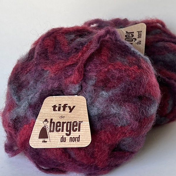 Berger du Nord Tify wool yarn | Red/Burgundy/Gray