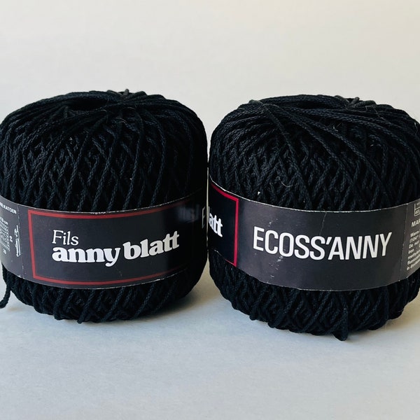 Anny Blatt Ecoss'Anny Mercerized Cotton Crochet Thread | Discontinued | Black