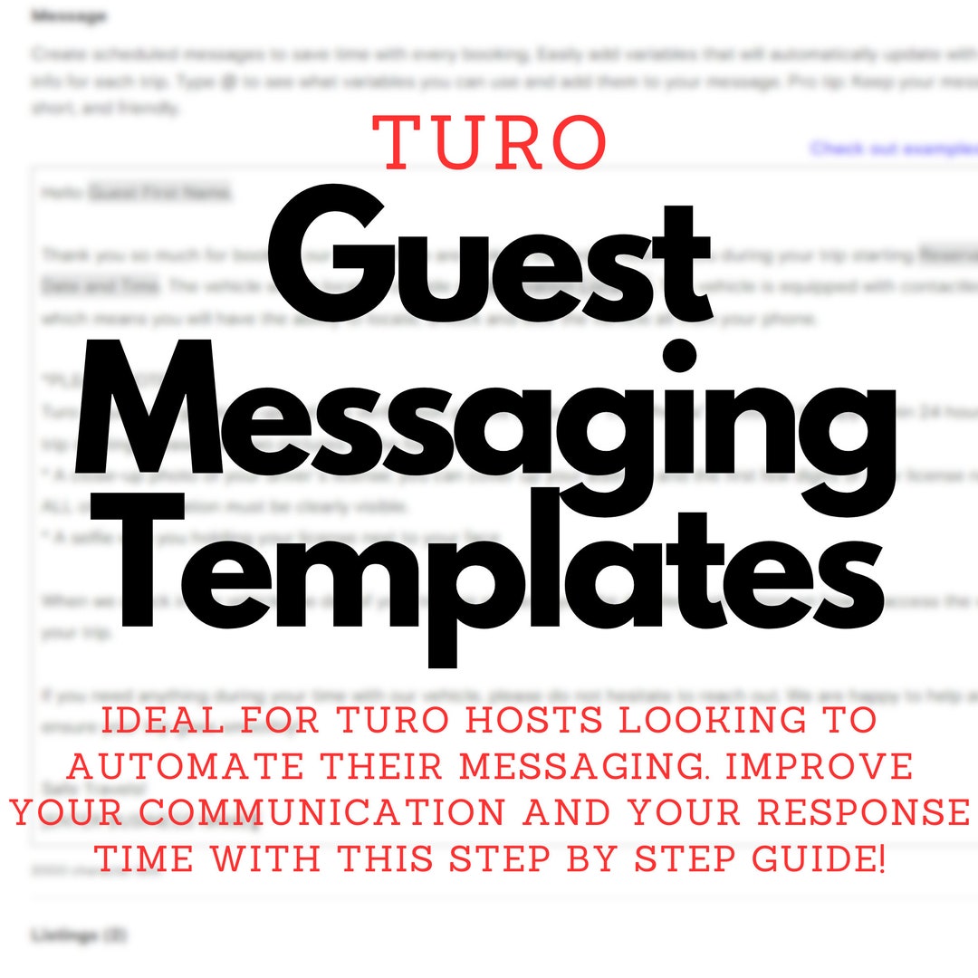 Turo Auto message Templates for Guests Rental Message Templates