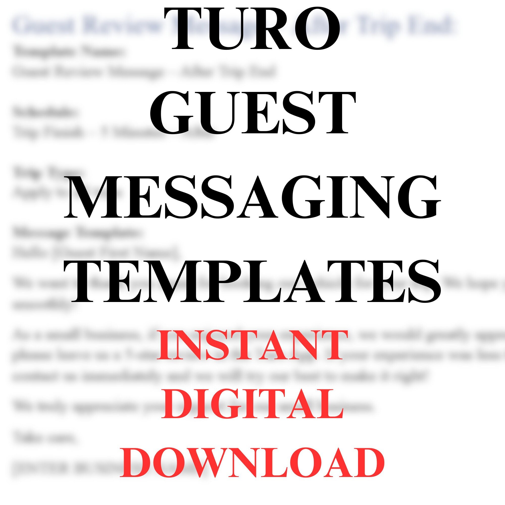 Turo Automessage Templates for Guests Rental Message Etsy
