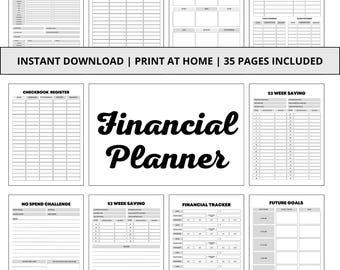 35-Page Financial Planner Printable | Debt & Savings Tracker (PDF)