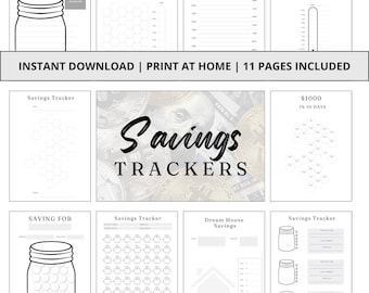 Savings Tracker Printable • Goal, Jar, Thermometer Trackers (PDF Download)