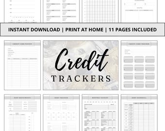 Credit & Debt Planner • Credit Score, Card Payoff (Printable PDF)