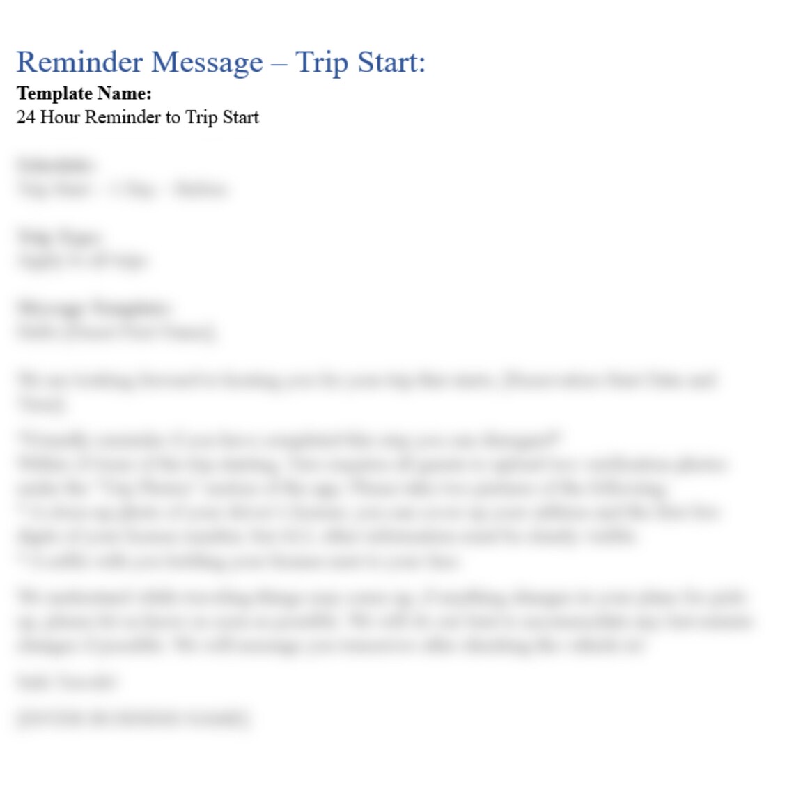 Turo Automessage Templates for Guests Rental Message Templates Step by