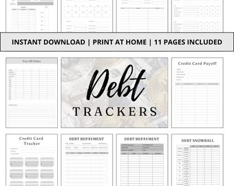Debt Tracker Printable • Credit Card, Snowball Payoff Planner (PDF Download)