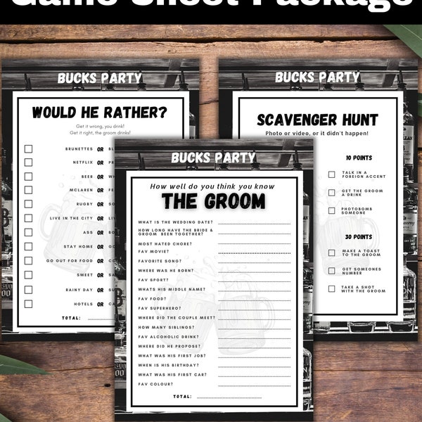 Games for Bachelor Party Groom Questionnaire Bucks Party Game Templates Stag Party Game Stag Do Icebreakers Groom Bundle