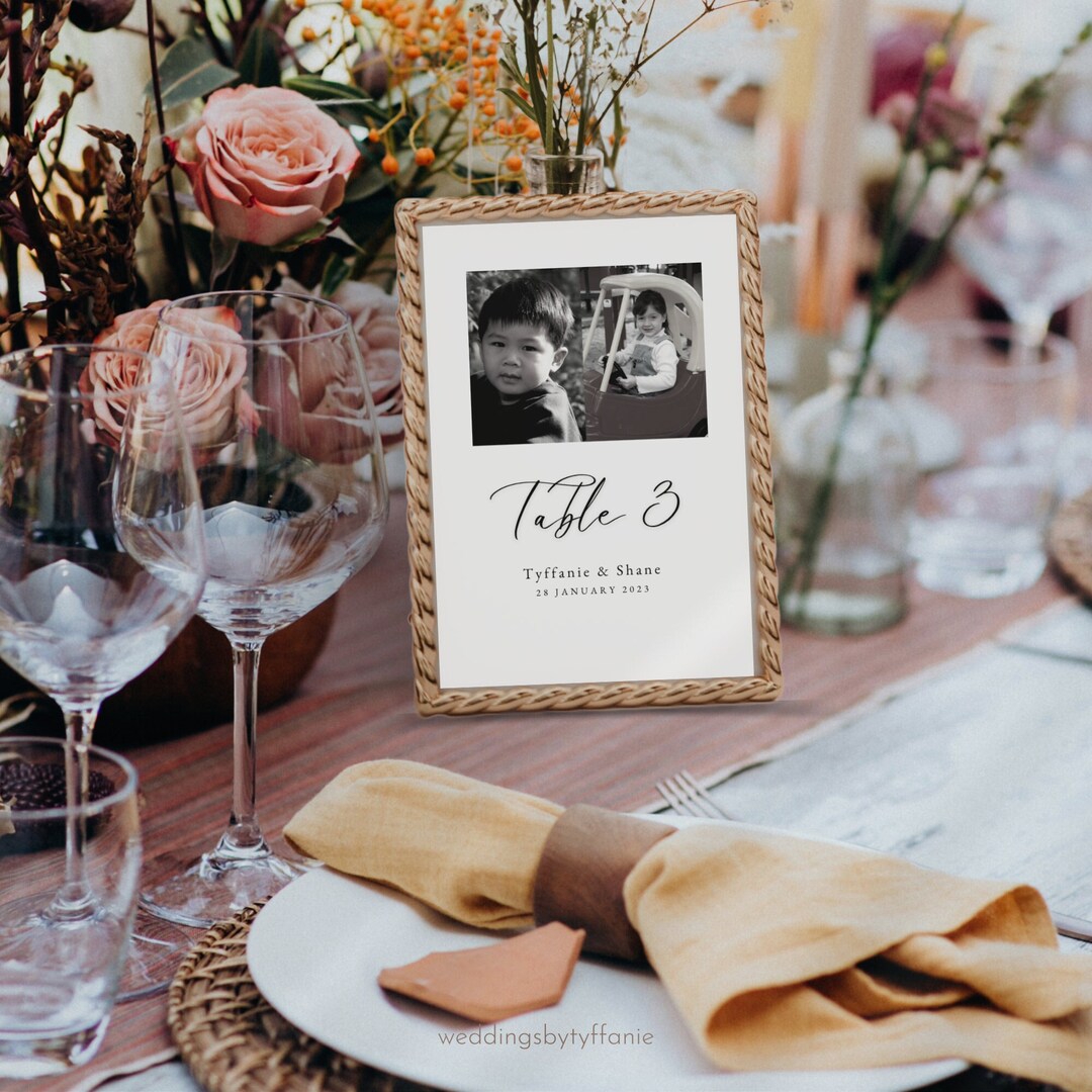Baby Photo Table Numbers Personalised Wedding Table Picture - Etsy