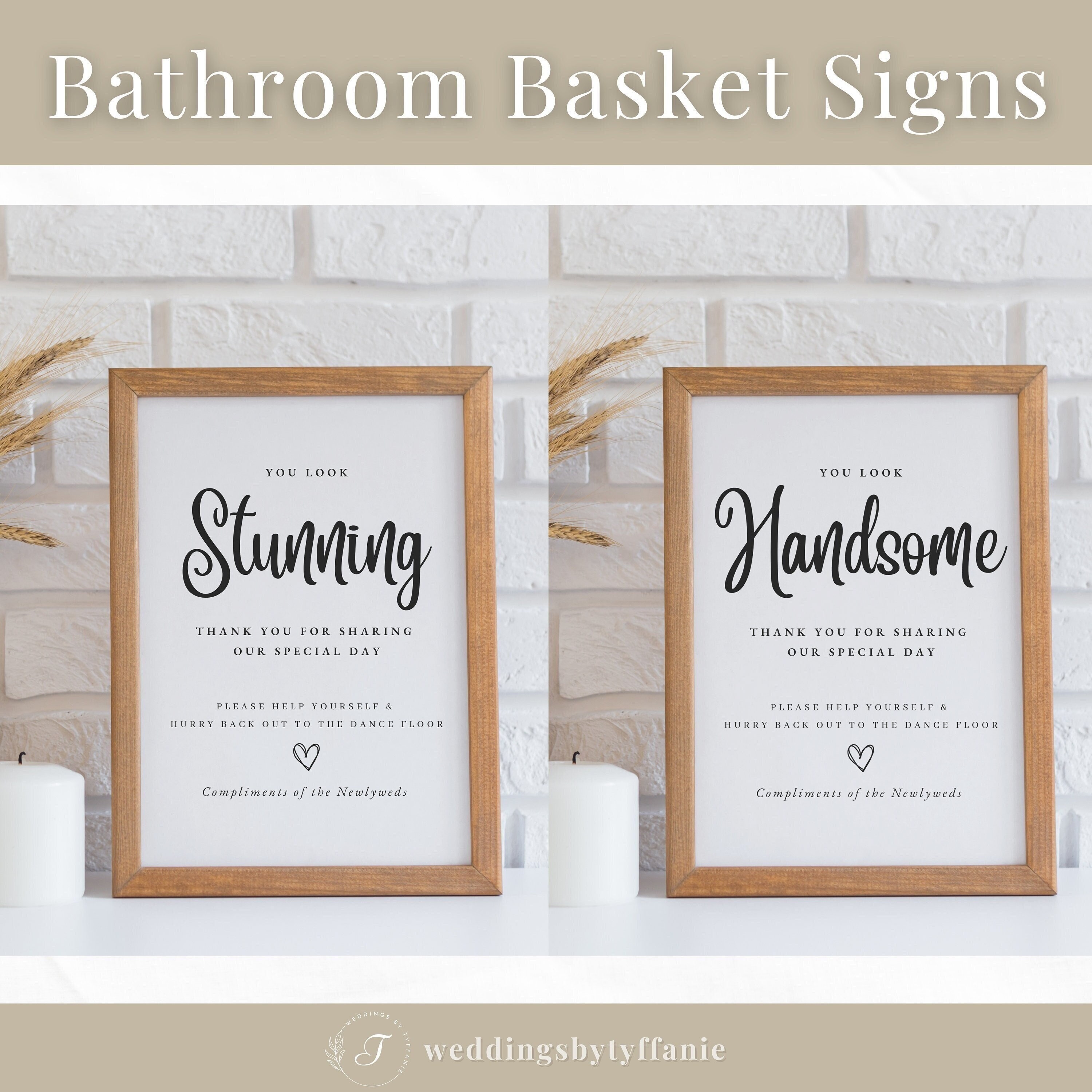 Wedding Bathroom Basket for Guests, Bathroom Basket Template, Wedding Bathroom Toiletries Sign ...
