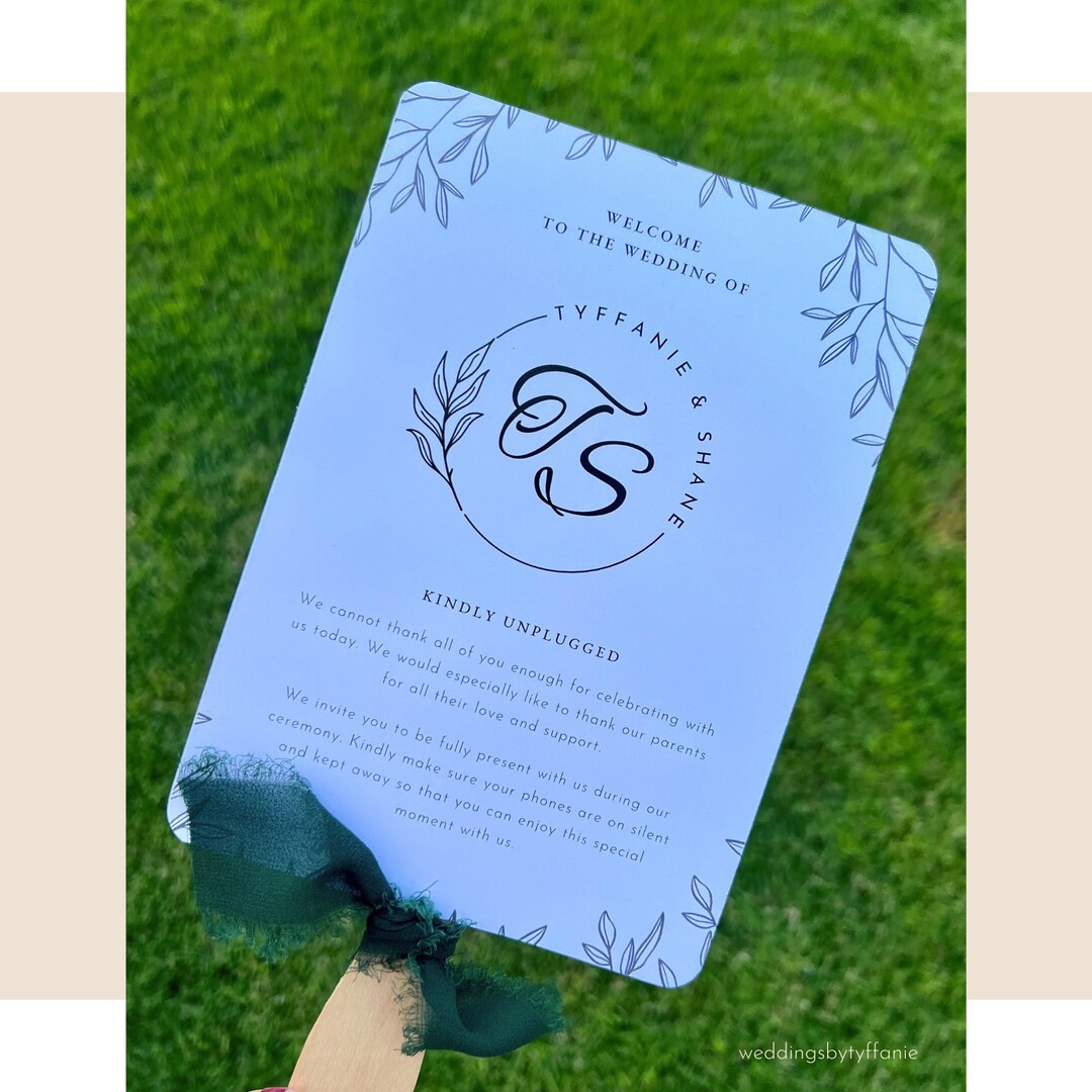 Personalised Wedding Program, Summer Wedding Ceremony Fan, Modern ...