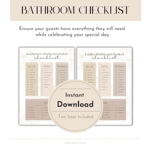 Wedding Bathroom Basket Checklist Restroom Amenity List - Etsy