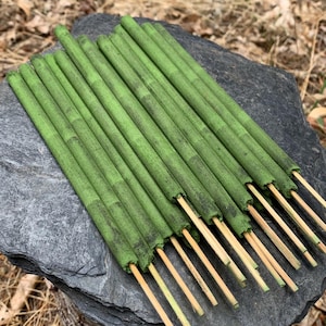 Floating Green Lotus Flower Incense Sticks, 20 grams, Handmade High Quality Temple Grade Incense from the villages of South India