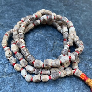 Tulsi Beads Japa Mala Handmade in Vrindavan India, Shyam Tulsi, Krishna Tulsi, Dark Basil Wood, Vrindavan Tulsi Mala Necklace, Tulsi Wood
