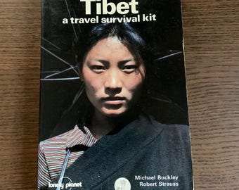 Vintage Tibet Lonely Planet Book, A Travel Survival Kit, Rare Vintage Book, First Edition Lonely Planet Guide Book 1986