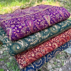 Himalaya Yak Wool Blanket Shawl  - Modern Tribal Design - Handmade in Kathmandu Valley Nepal - Beautiful Colorful Paisley Pattern