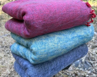 XL Himalayan Yak Wool Blanket | Handmade in Nepal | 4 x 8 ft Oversized Throw | Reversible Soft Wool Blanket | Boho Home Decor
