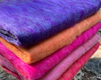XL Himalayan Yak Wool Blanket 4x8 ft, Soft Warm Lightweight Handmade in Kathmandu Valley Nepal Himalayas, Bright Color Wool Blanket Throw