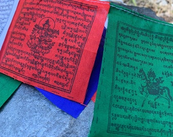 Mini Prayer Flags Plus 1 FREE, Handmade Tibetan Prayer Flags from Kathmandu Nepal Boudha Stupa, Home Decorations, Garden Flags
