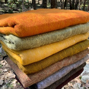 XL Soft Himalaya Yak Wool Blanket Throw 4x8 ft, Handmade in Kathmandu Valley Nepal, Meditation Blanket Shawl Wrap, Earth Tones