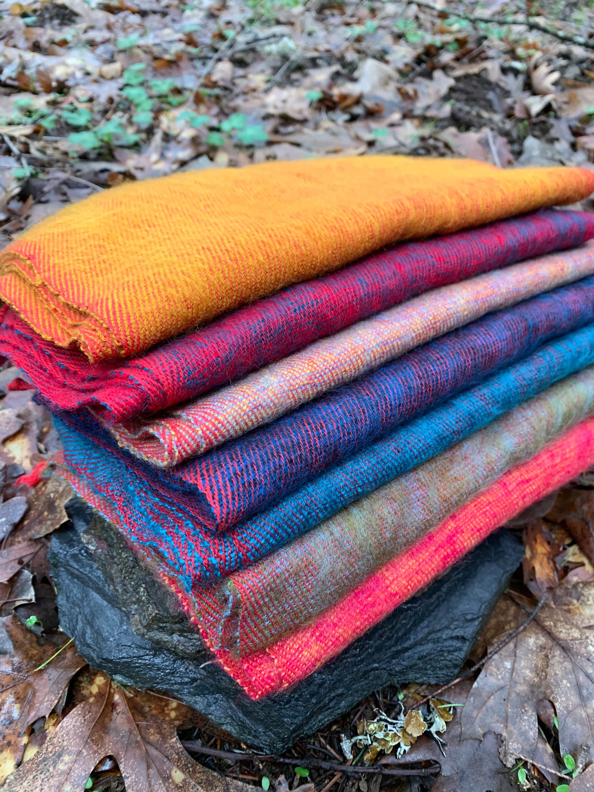Himalaya Yak Wool Scarf - Handwoven in Kathmandu Valley Nepal - Spring Colors - Soft Warm Handmade Thin Light for Winter Spring Summer Fall