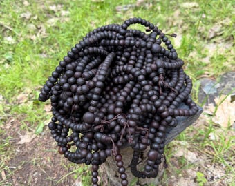 108 Extra Dark Vintage Bodhi Seed Japa Mala Necklace, Handmade in Nepal, Phoenix Eye Bodhi Seed, Bulk Collection