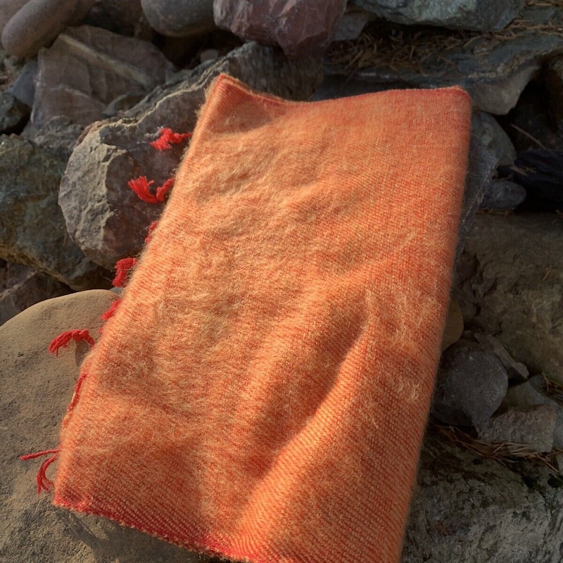 Orange Baby Mouth Botanical Pattern Silk Scarf main image 1