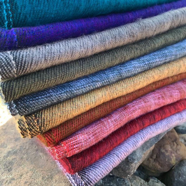 Himalayan Yak Wool Scarf - Handwoven in Kathmandu Valley Nepal - Purple Red Mustard Blue Pink Lavender Earth Tones Handmade Gift