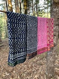 Hand Block Printed Cotton Sarong, Beach Wrap Pareo, Long Scarf, Large Sarong, Cover up, Boho Style Travel Sarong, Indigo Cotton