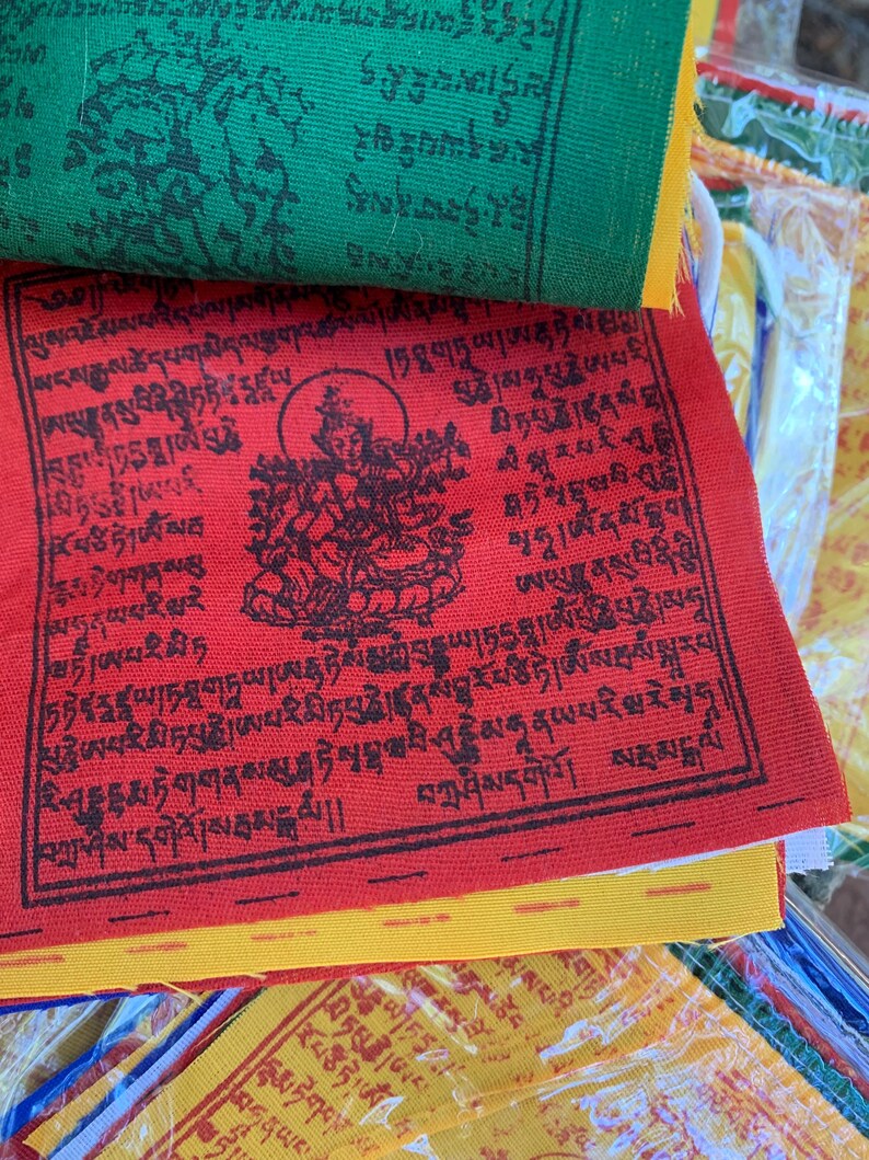 Green Tara Prayer Flags From Kathmandu Nepal, Boudhanath Stupa, 4 Inch ...
