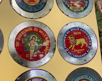 インドからのヴィンテージアンティークメタルブリキヒンディー語広告