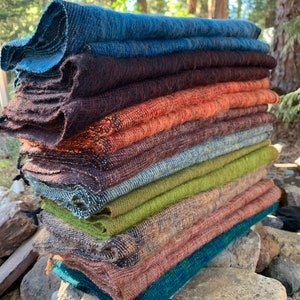 Set of 10 Himalaya Wool Scarfs - Soft Warm and Lightweight Handmade in Kathmandu Valley Nepal - Earth Tone Fabric - Himalaya Textiles