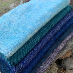 Himalayan Yak Wool Travel Scarf - Shades of Blue Collection - Handmade in Nepal