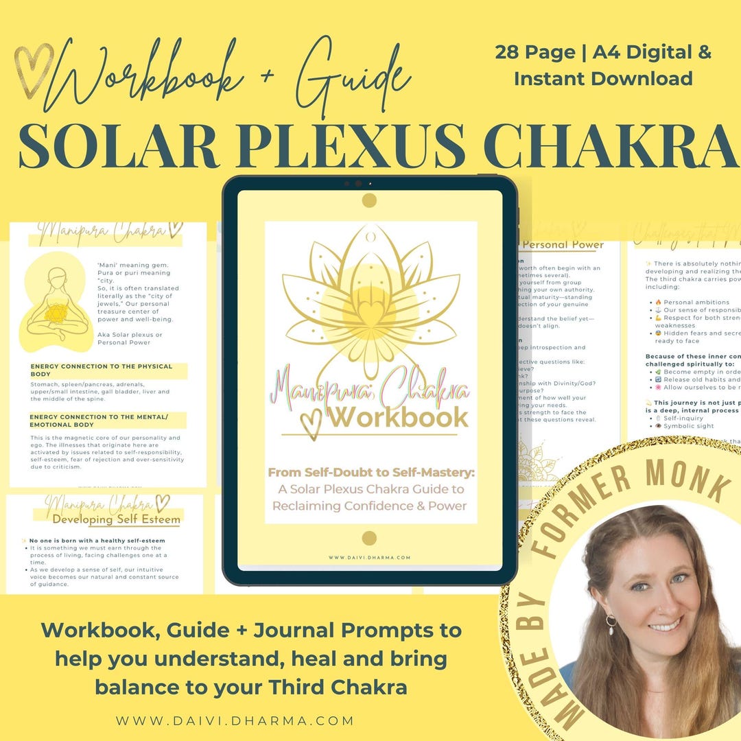 Solar Plexus Chakra Healing Workbook: Confidence Journal & Spiritual ...