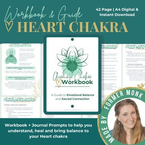 Heart Chakra Healing Workbook, Guide & Journal, Spiritual Healing Tools, Printable pdf