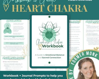 Heart Chakra Healing Workbook, Guide & Journal, Spiritual Healing Tools, Printable pdf