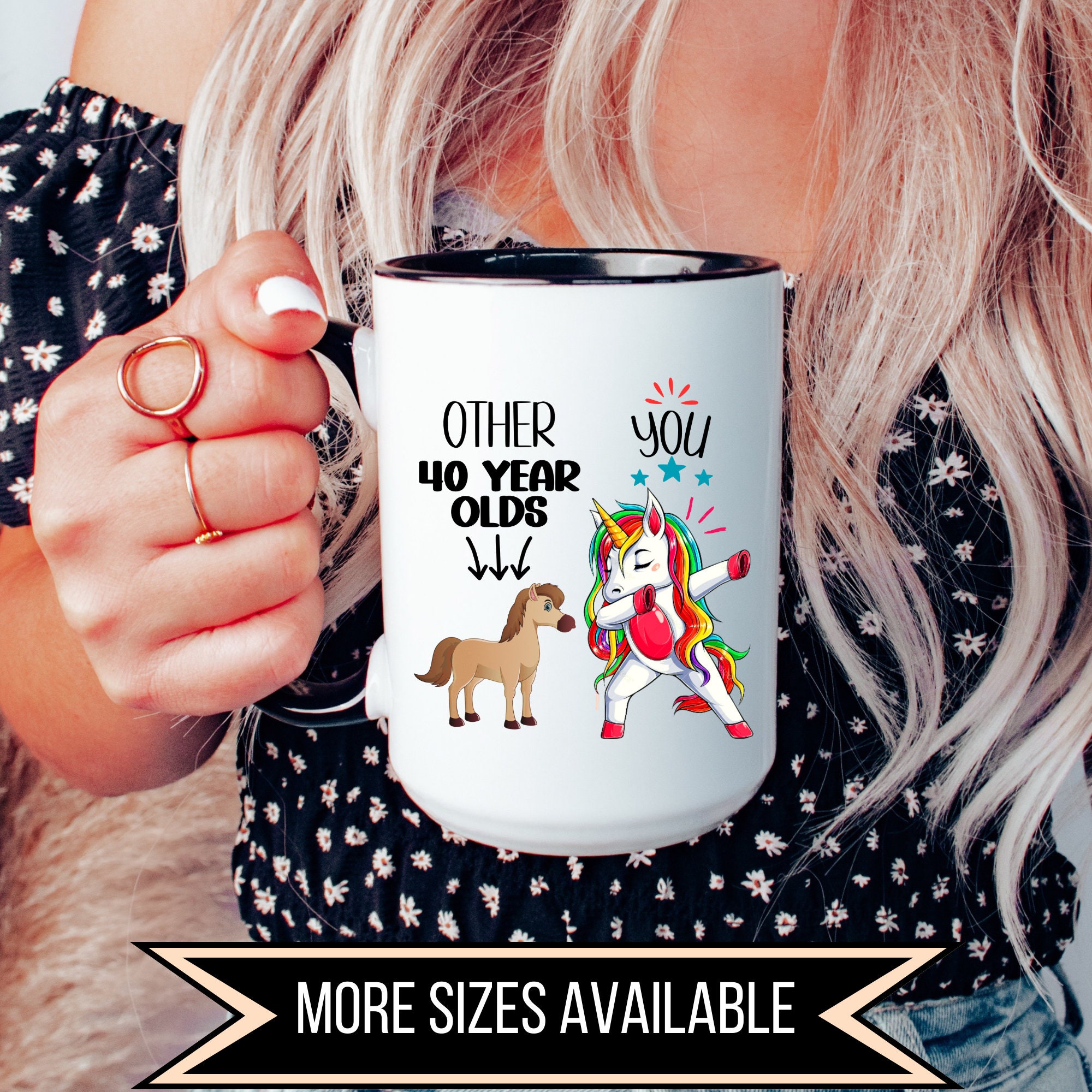 Tazza 40 Anni Unicorno - Idea Regalo Compleanno, Ceramica Bianca Con Design Divertente - Foto 13