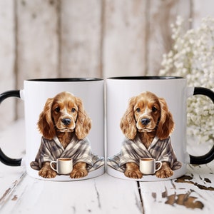 American Cocker Spaniel mug | 11oz & 15oz | Cocker Spaniel lovers Gift | Cocker Spaniel drinking coffee | Dog lovers gift | funny mug gift