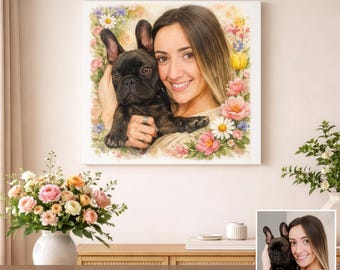 Custom Pet Watercolor Canvas - Choose Your Season