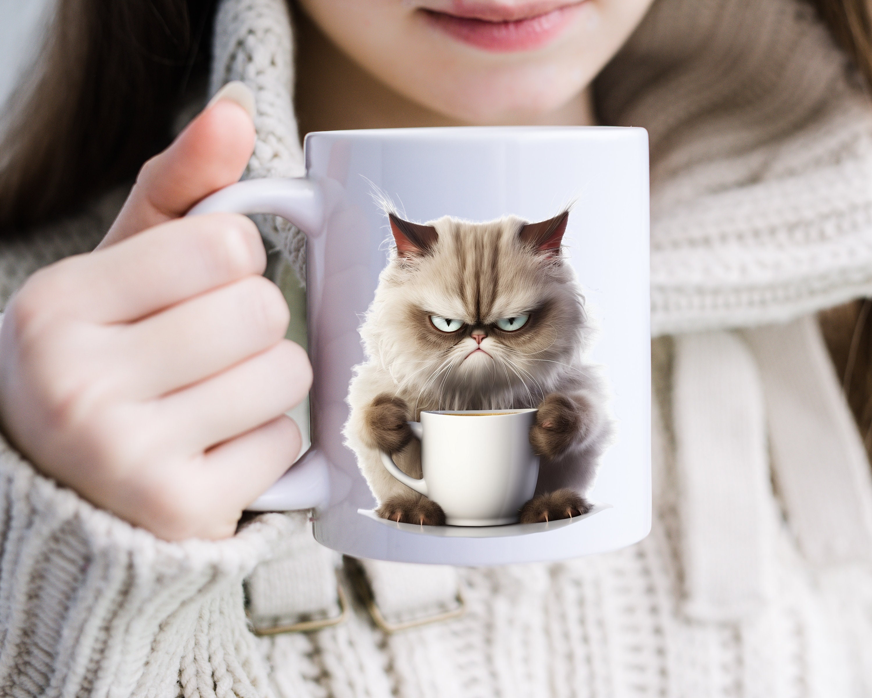 Funny Angry Cat Coffee Mug - Burmese Cat Lover Gift - Etsy