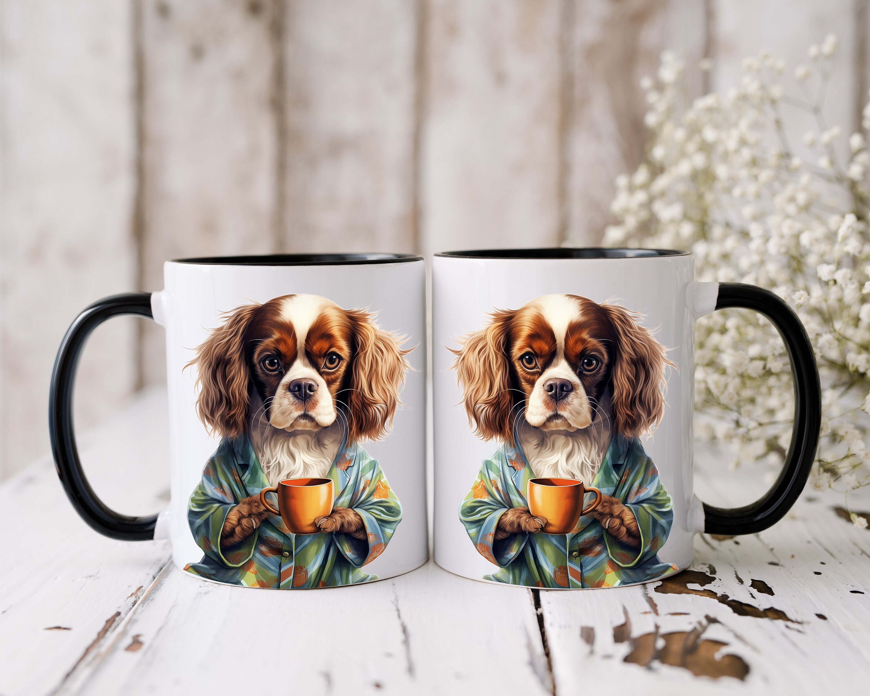 Tazza da caffè tricolore Cavalier King Charles Spaniel