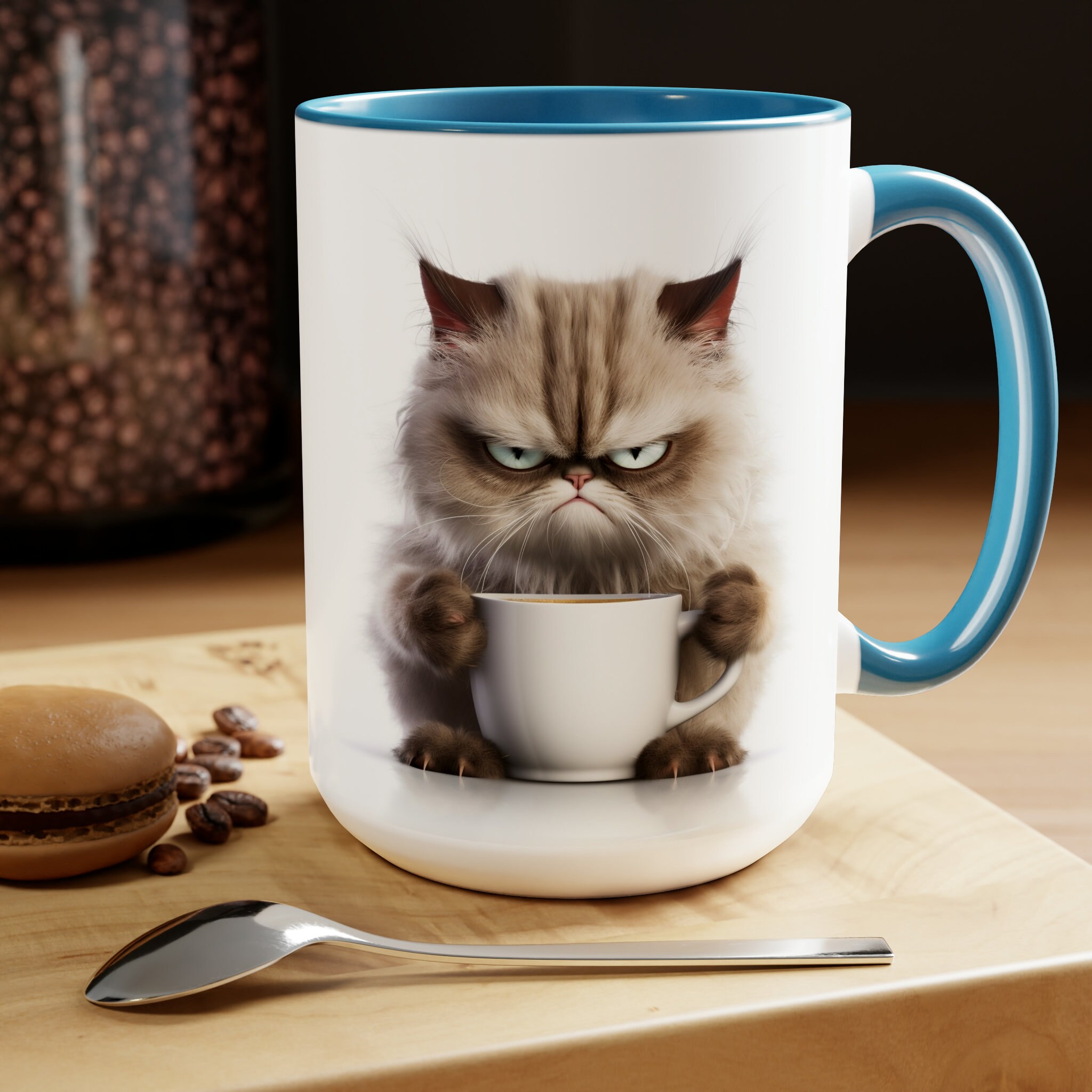 Funny Angry Cat Coffee Mug - Burmese Cat Lover Gift - Etsy