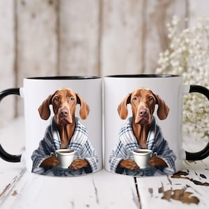 Vizsla dog mug | 11oz & 15oz | Vizsla lovers Gift | Vizsla drinking coffee | Dog lovers gift | funny dog mug | Vizsla dog cup | Cute Vizsla